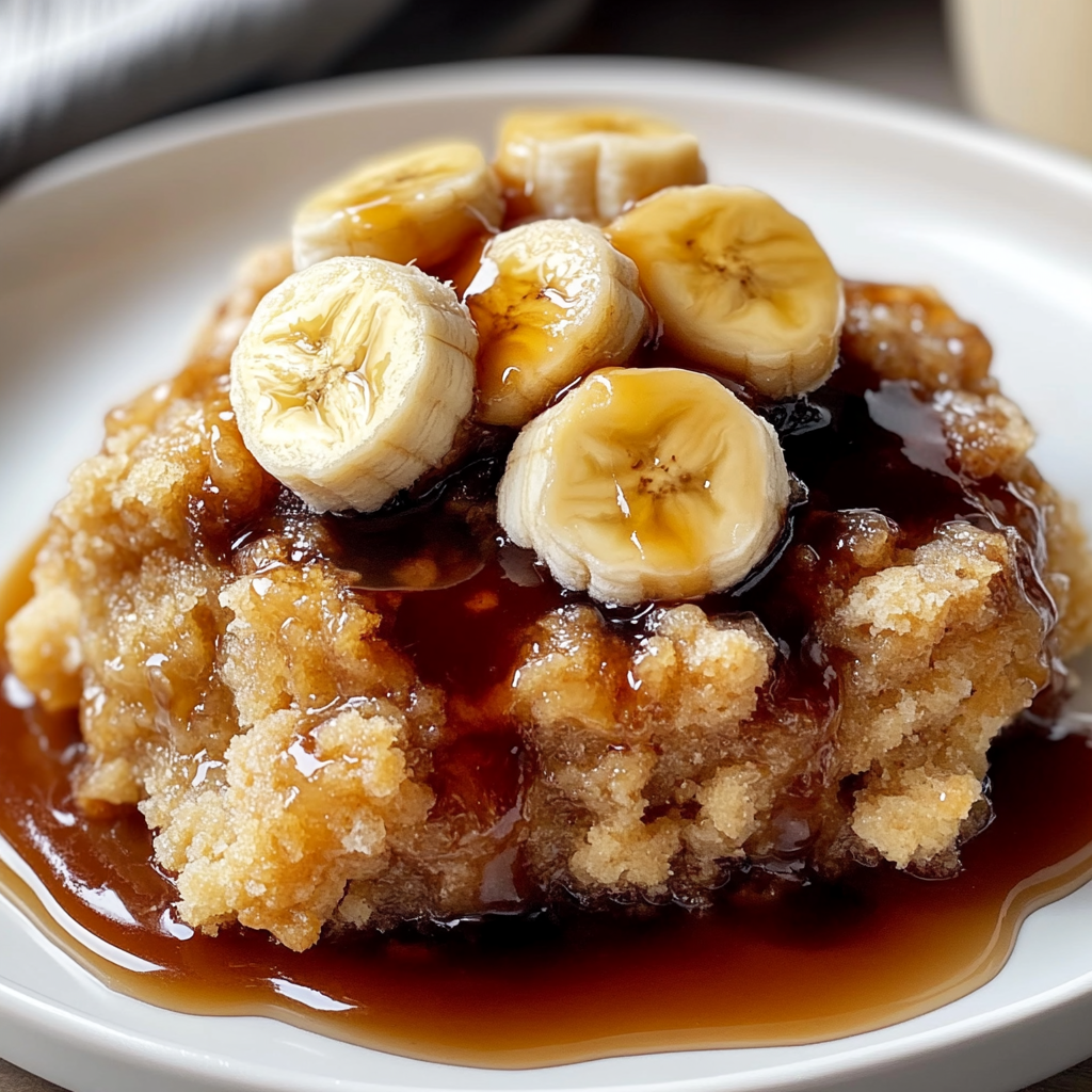 Recipe preparation for Bananas Foster Cobbler