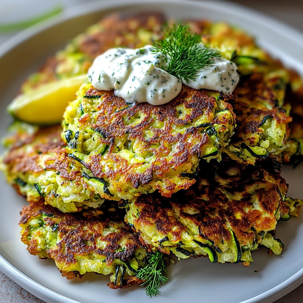 Recipe preparation for Crispy Mediterranean Zucchini Fritters