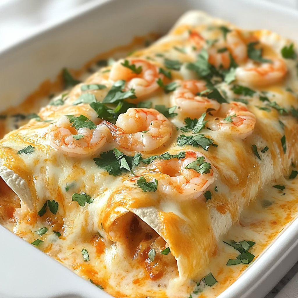 Recipe preparation for Shrimp Enchiladas