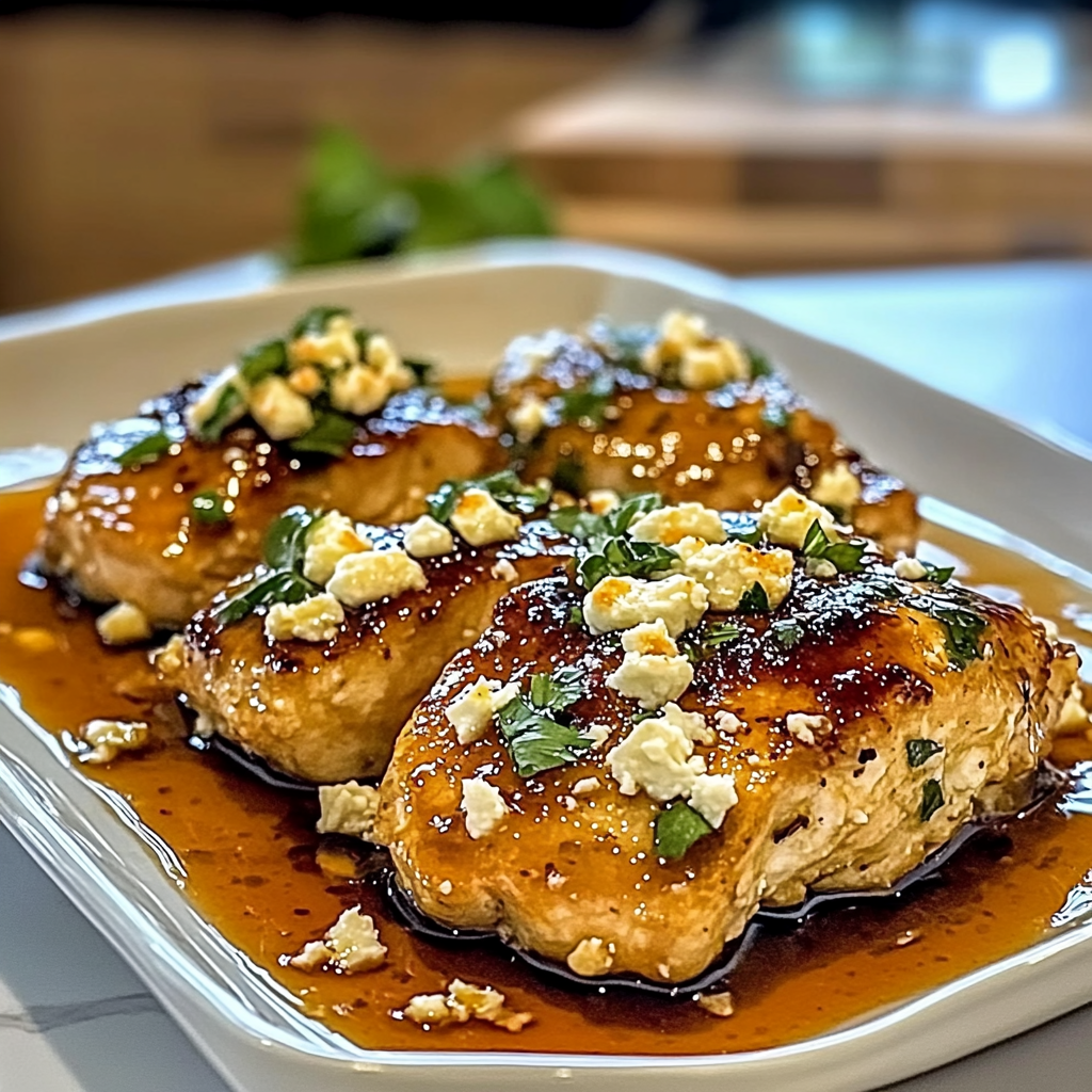 Recipe preparation for Hot Honey Feta Chicken