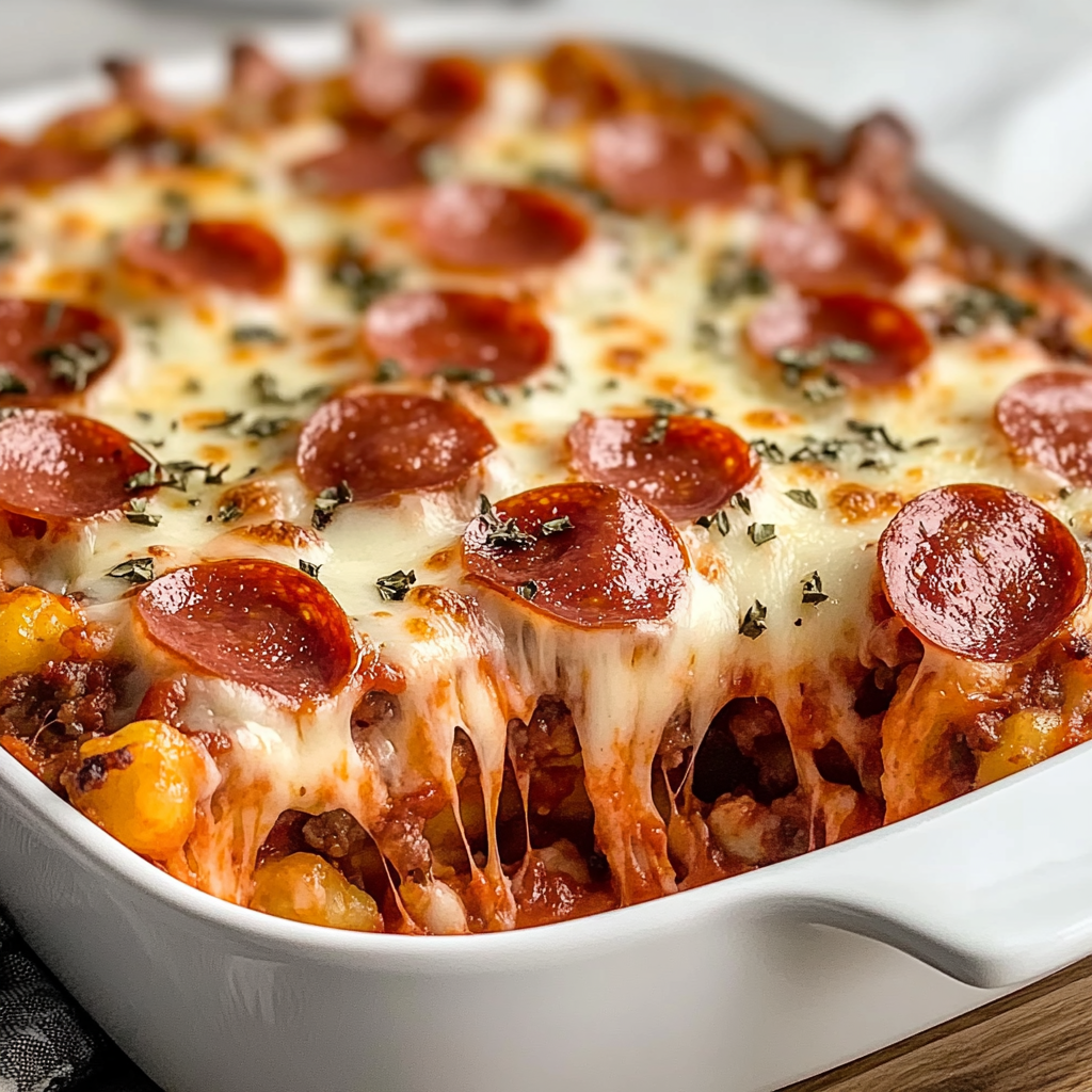 Recipe preparation for Bubble Up Pizza Casserole