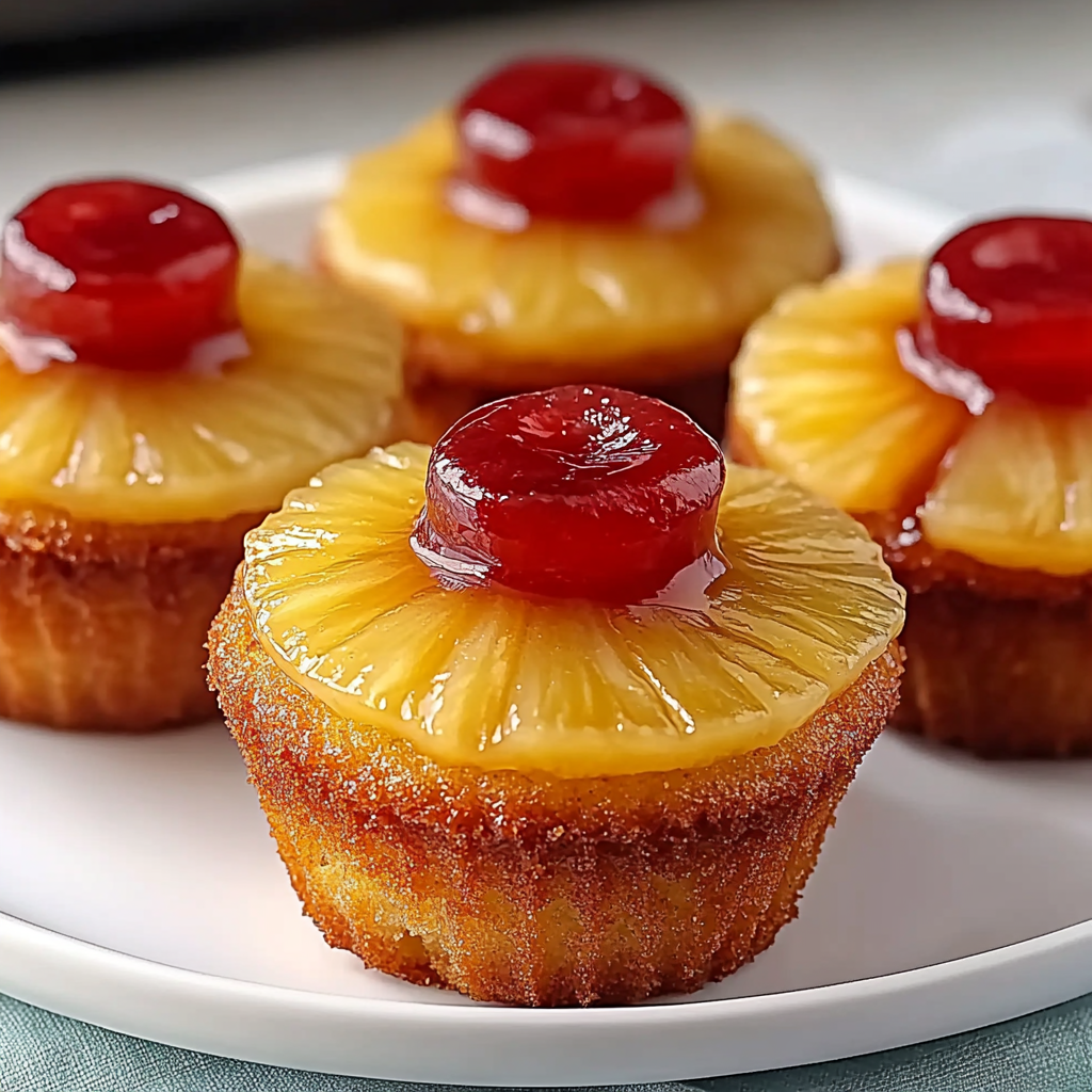 Recipe preparation for Easy Pineapple Upside Down Cupcakes