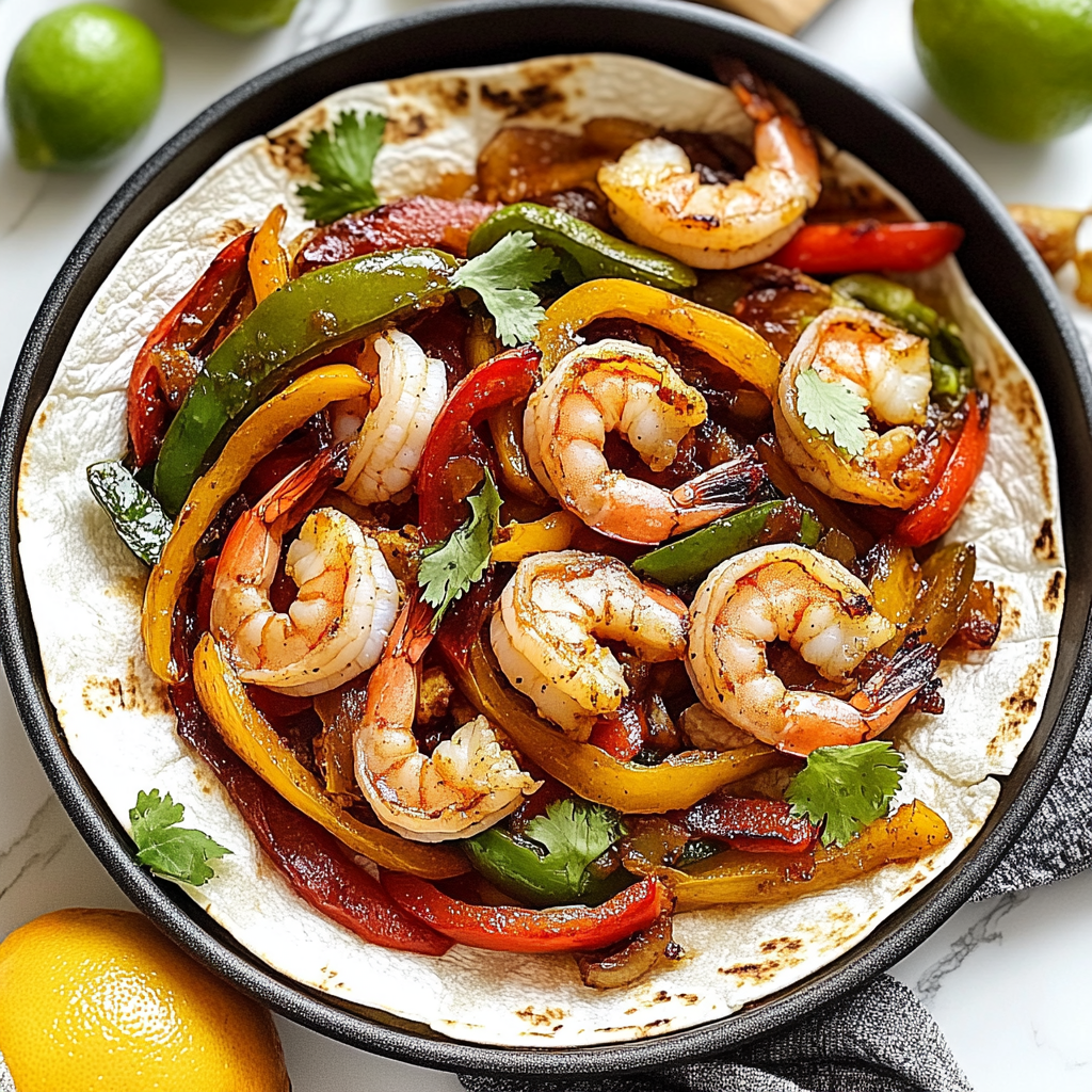 Recipe preparation for Shrimp Fajitas Recipe