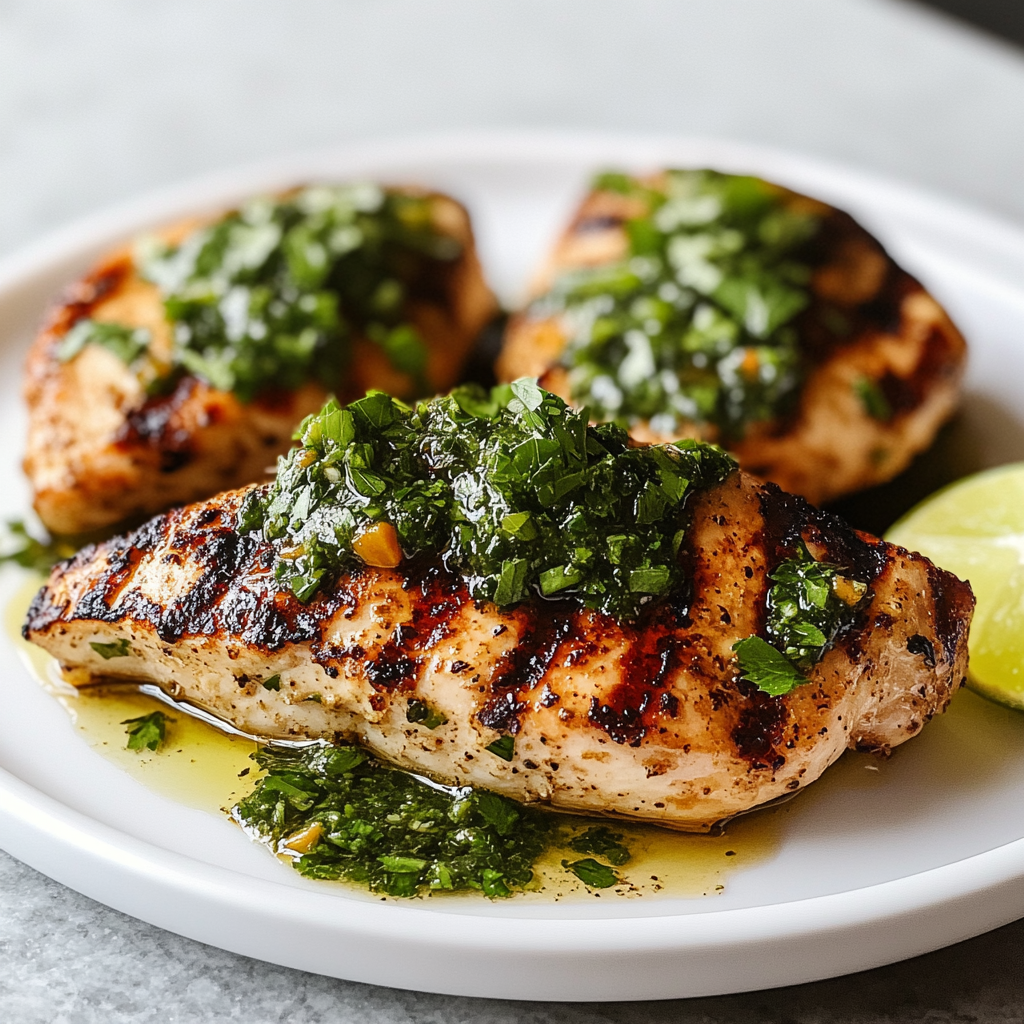 Recipe preparation for Grilled Chicken with Chimichurri Sauce