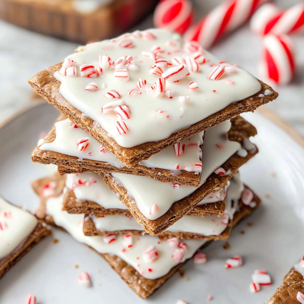 Recipe preparation for Peppermint Bark Graham Crackers
