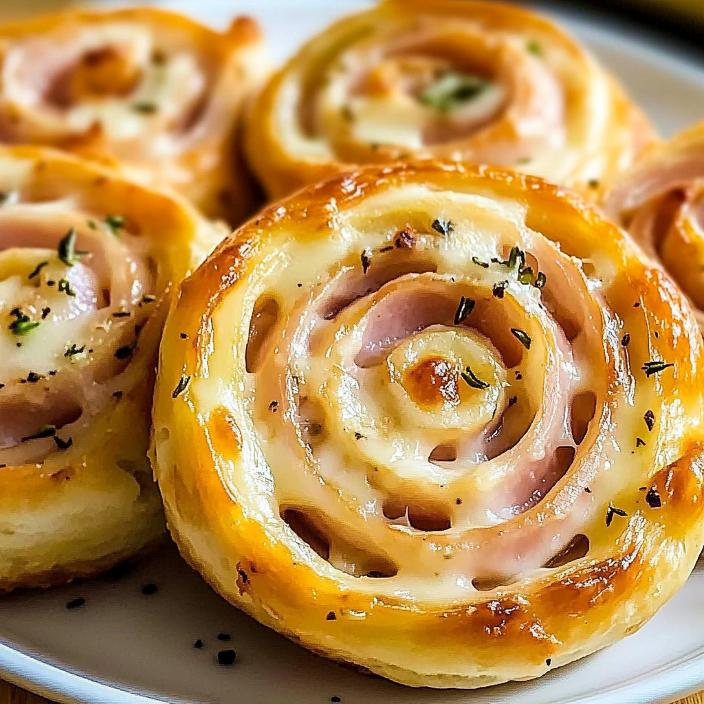 Recipe preparation for Baked Ham And Cheese Pinwheels