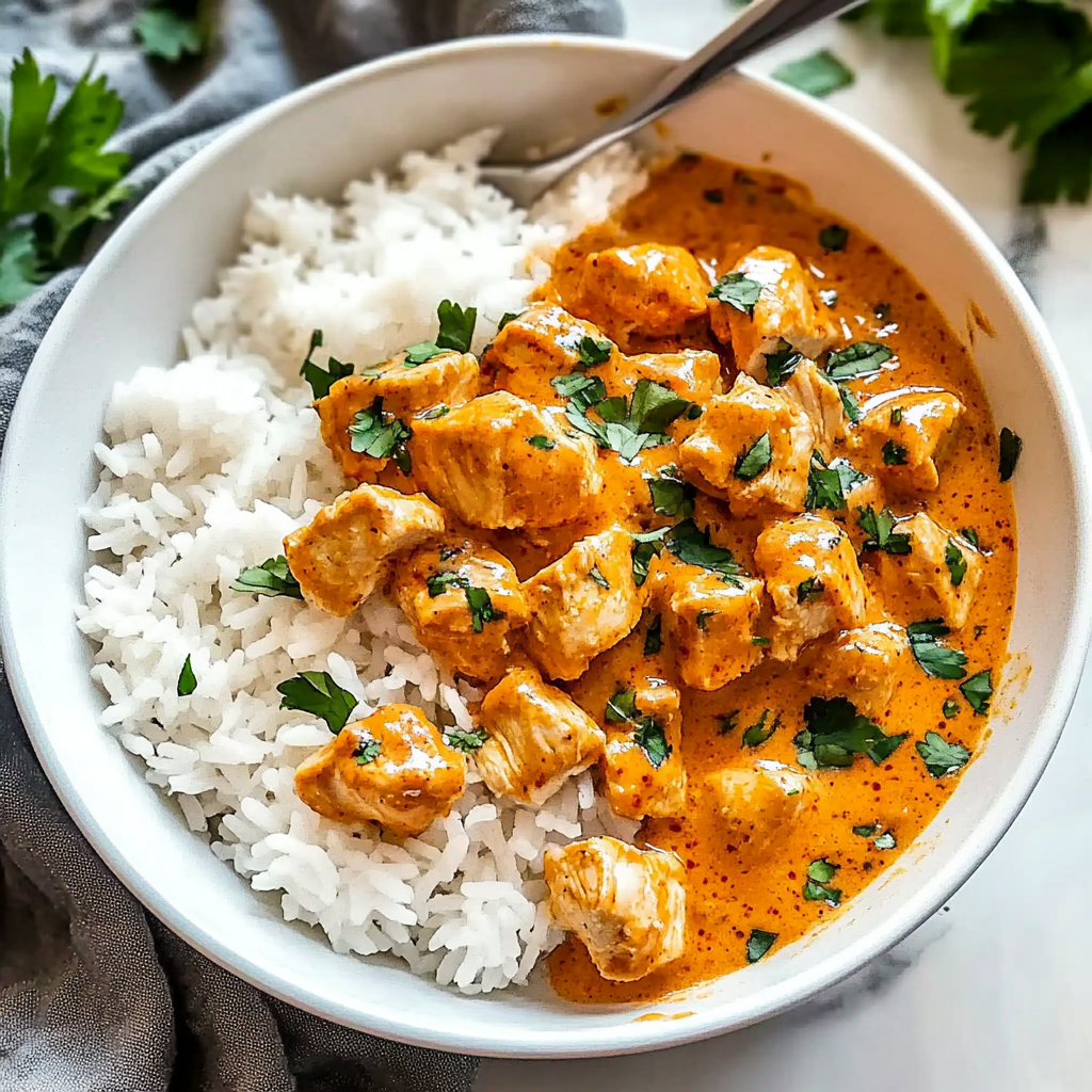 Recipe preparation for Coconut Chicken Rice Bowl