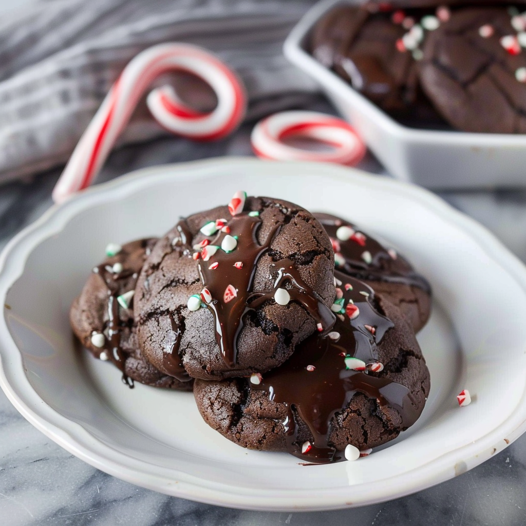 Recipe preparation for Chocolate Peppermint Cookies
