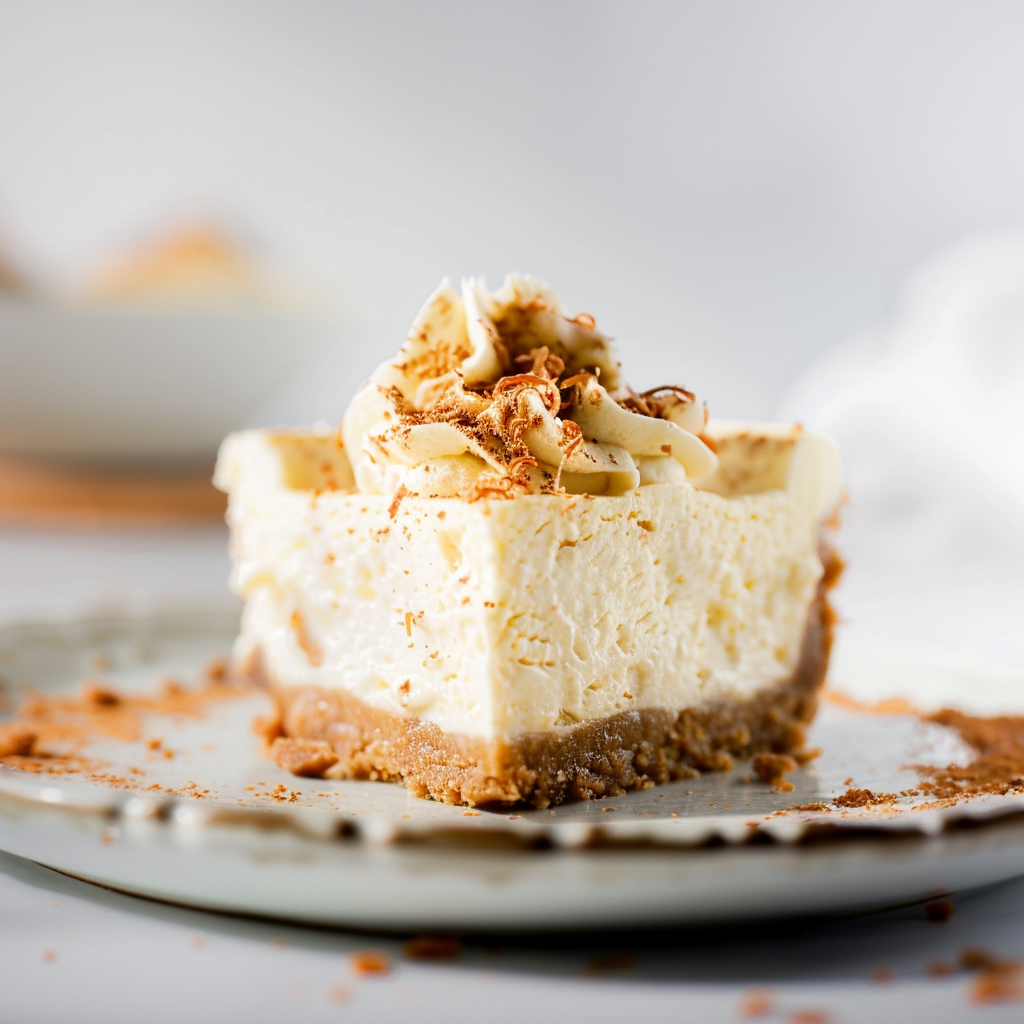 Recipe preparation for No-Bake Eggnog Cheesecake Bars
