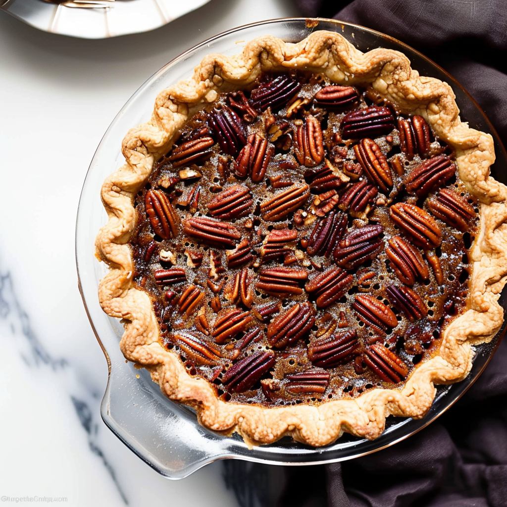 Recipe preparation for Maple Pecan Pie (bourbon optional)