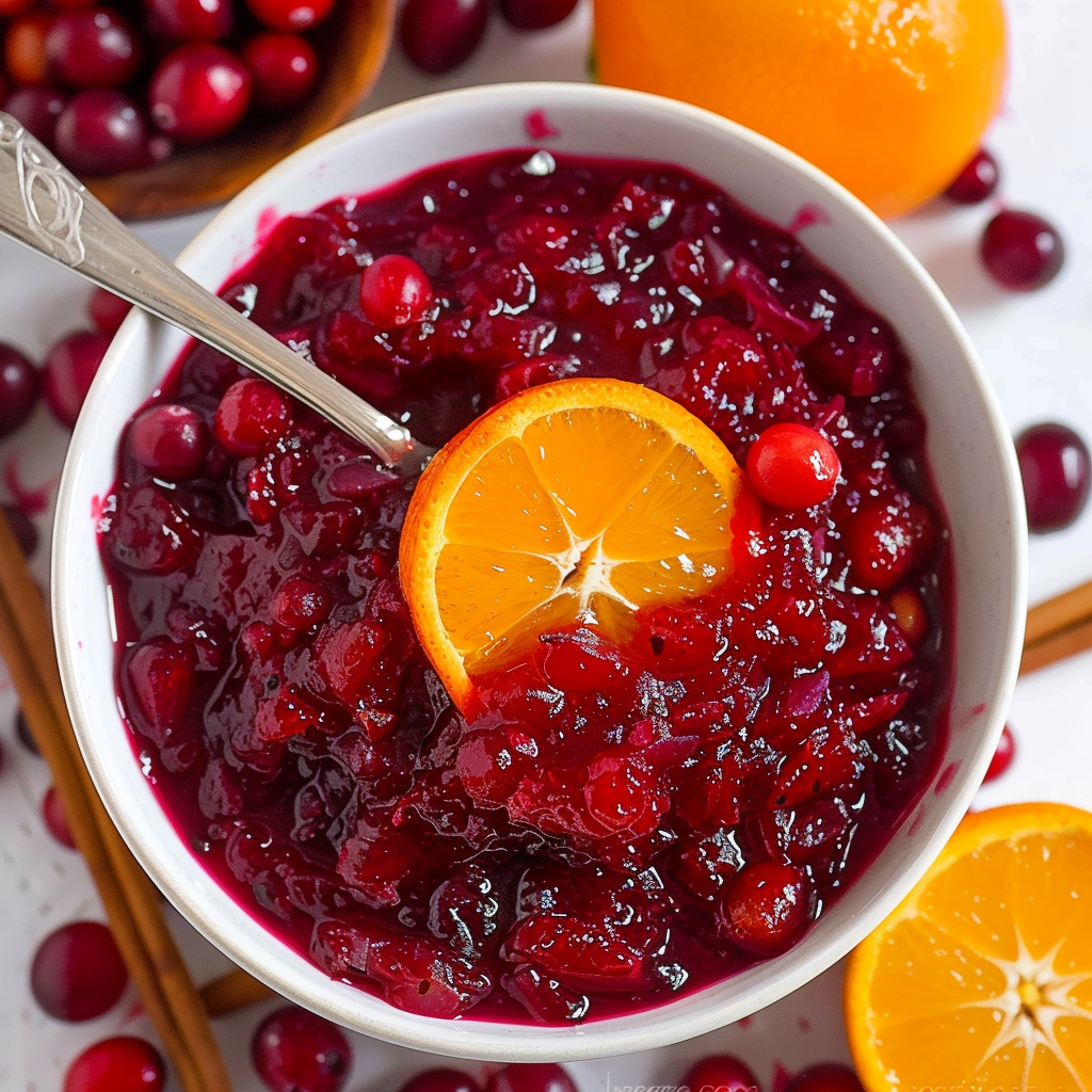 Recipe preparation for Homemade Cranberry Sauce with Orange & Cinnamon