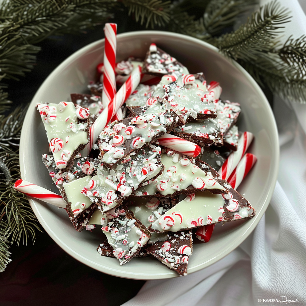 Recipe preparation for Candy Cane Peppermint Bark