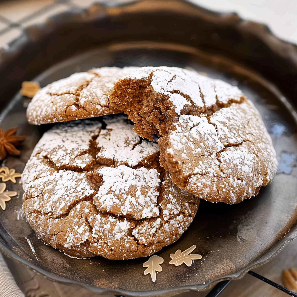Recipe preparation for Gingerbread Chocolate Crinkle Cookies