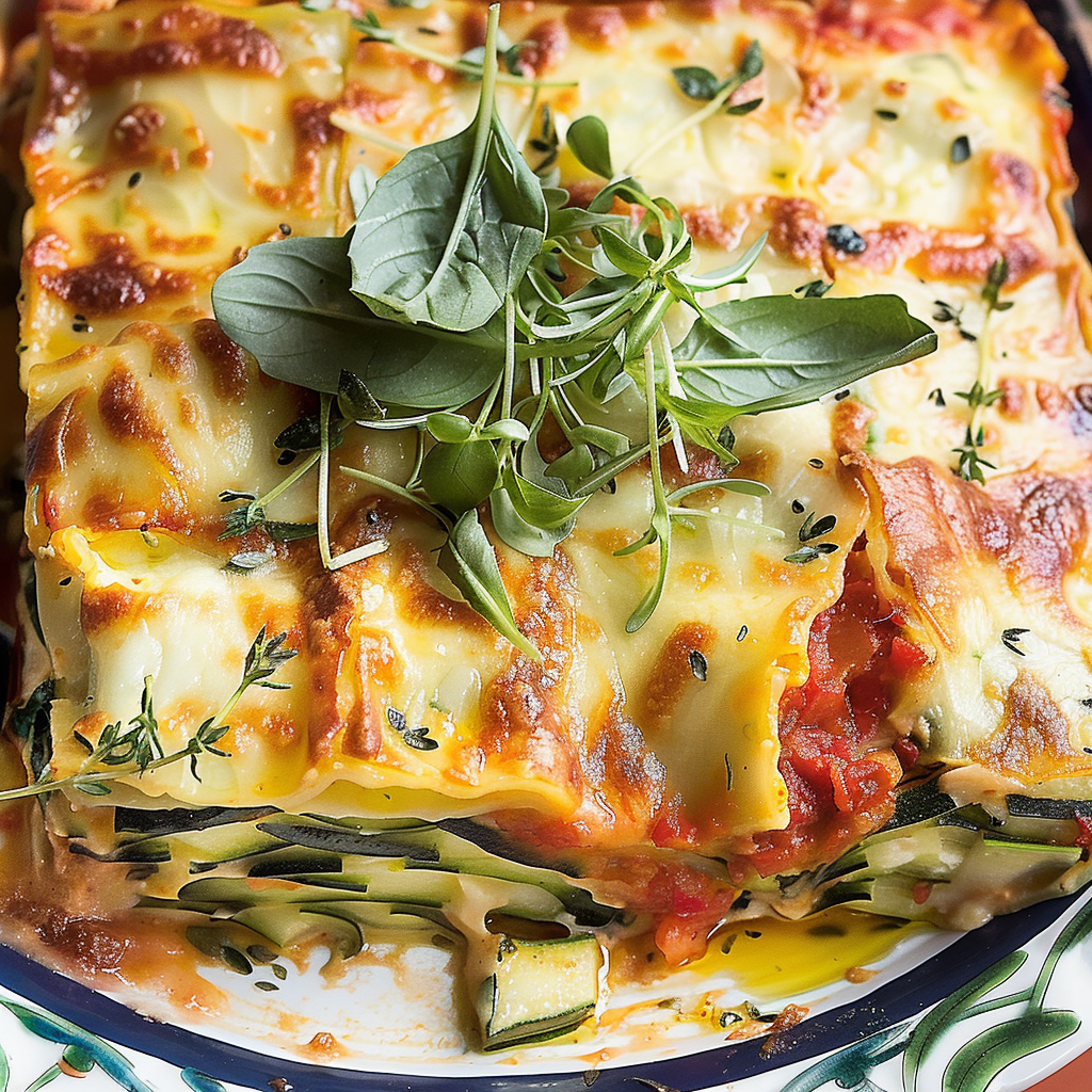 Recipe preparation for Zucchini Lattice Lasagna