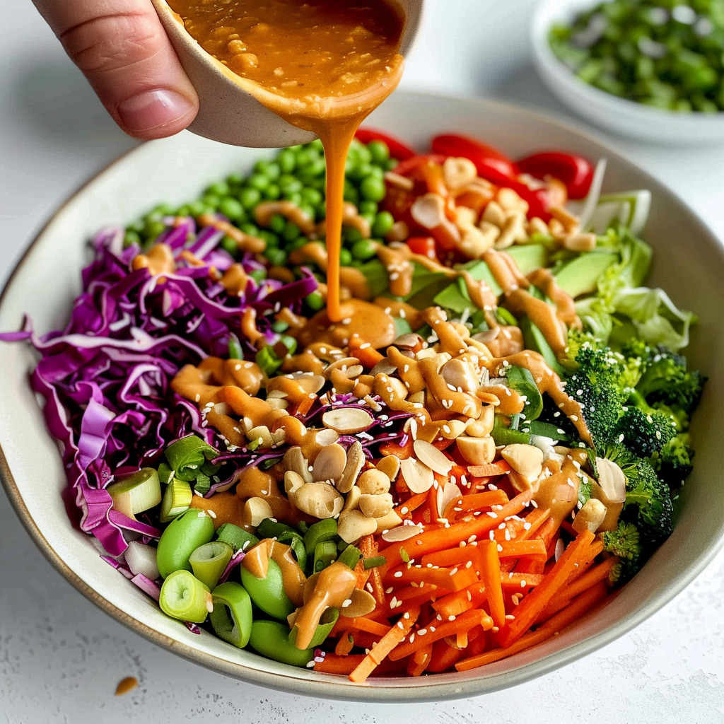 Recipe preparation for Asian Chicken Crunch Salad