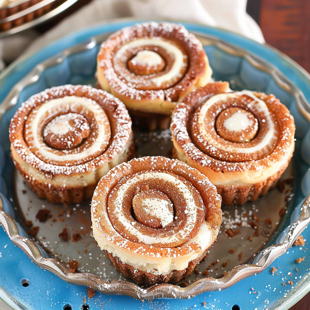 Recipe preparation for Mini Cinnamon Roll Cheesecakes