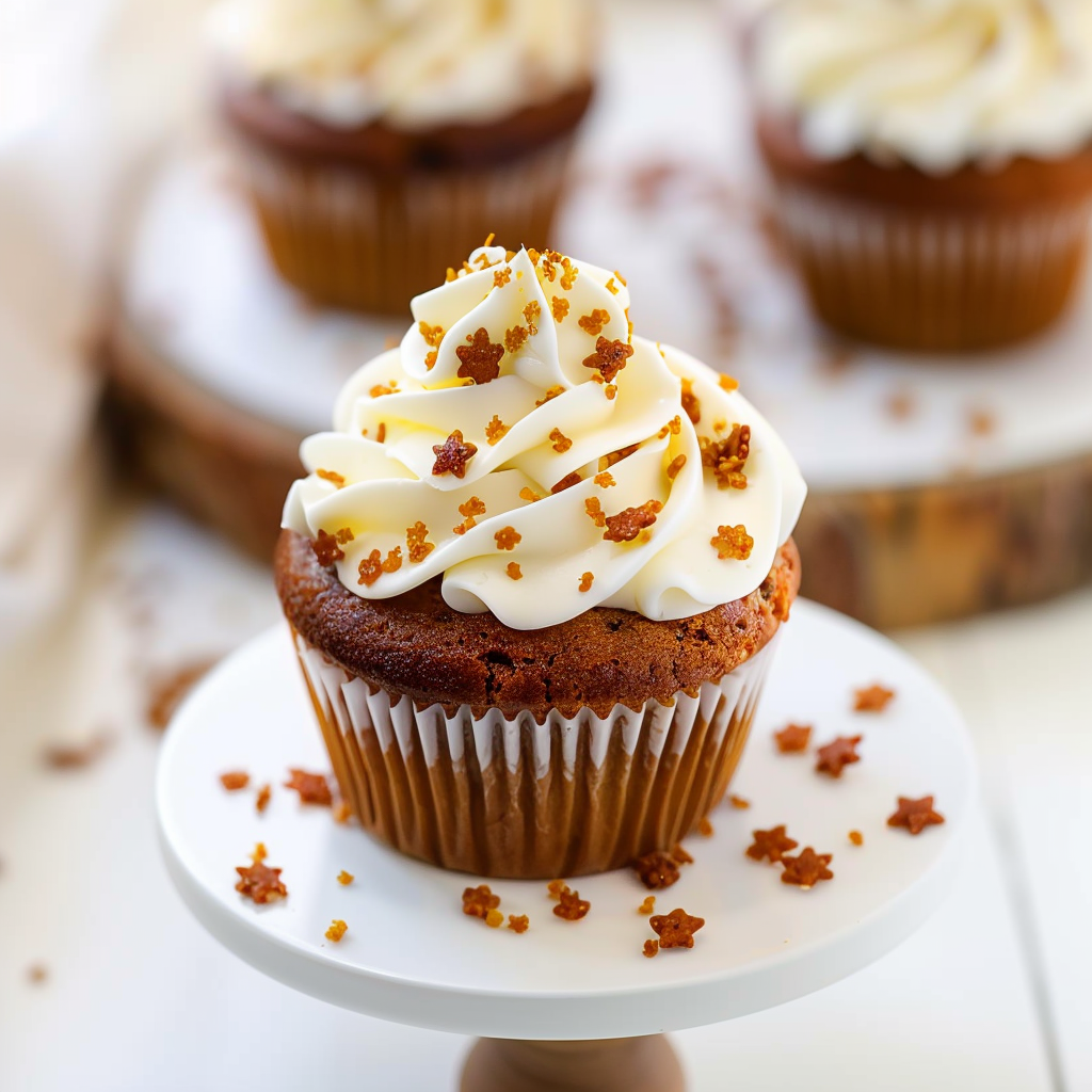 Recipe preparation for Gingerbread Latte Cupcakes with Cream Cheese Frosting