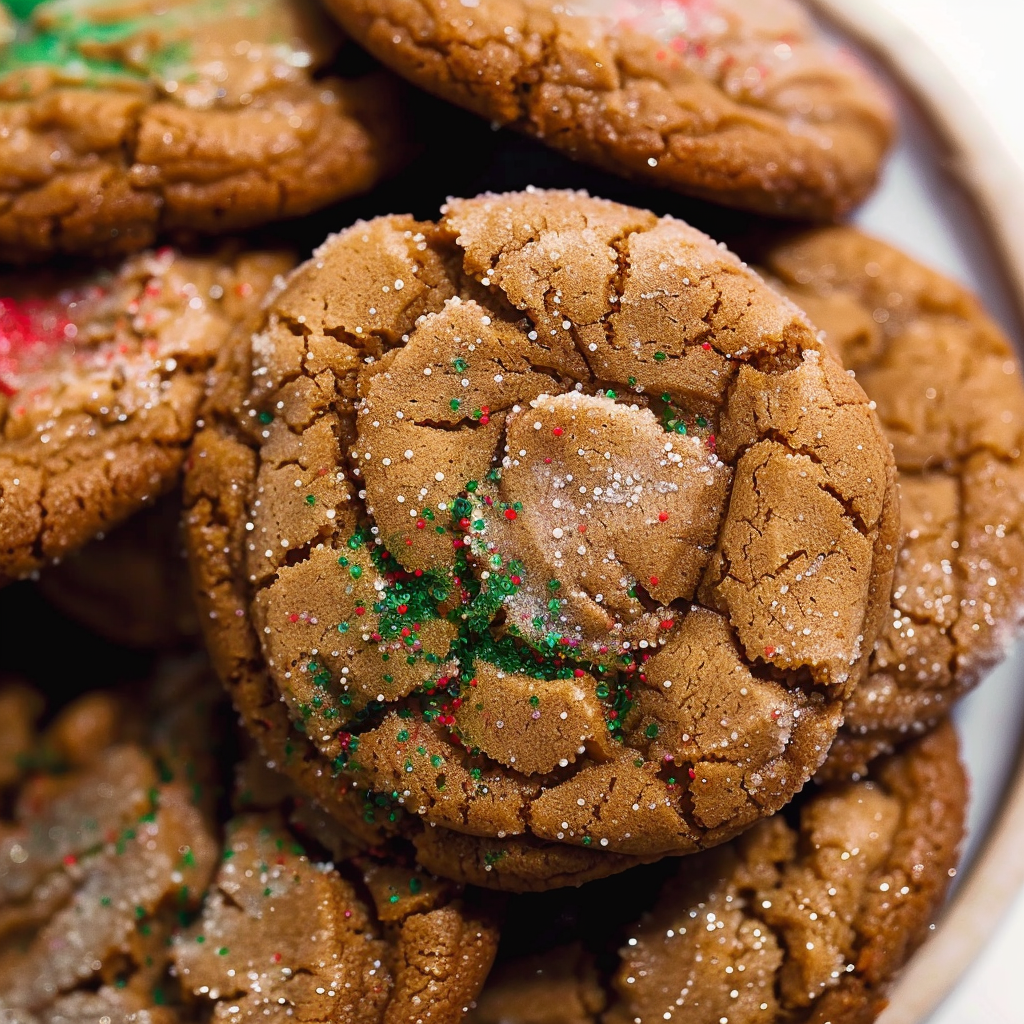Recipe preparation for Ginger Molasses Crinkle Cookies