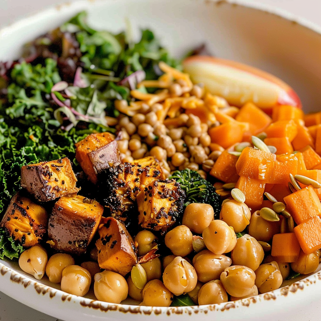 Recipe preparation for Autumn Harvest Chickpea Bowl