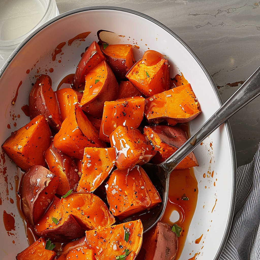 Recipe preparation for Glazed Sweet Potatoes