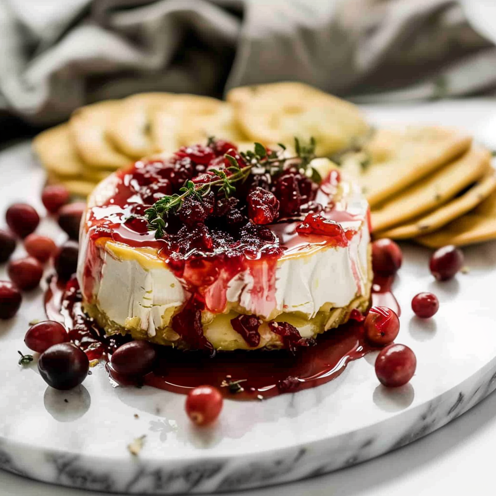 Recipe preparation for Cranberry Baked Brie