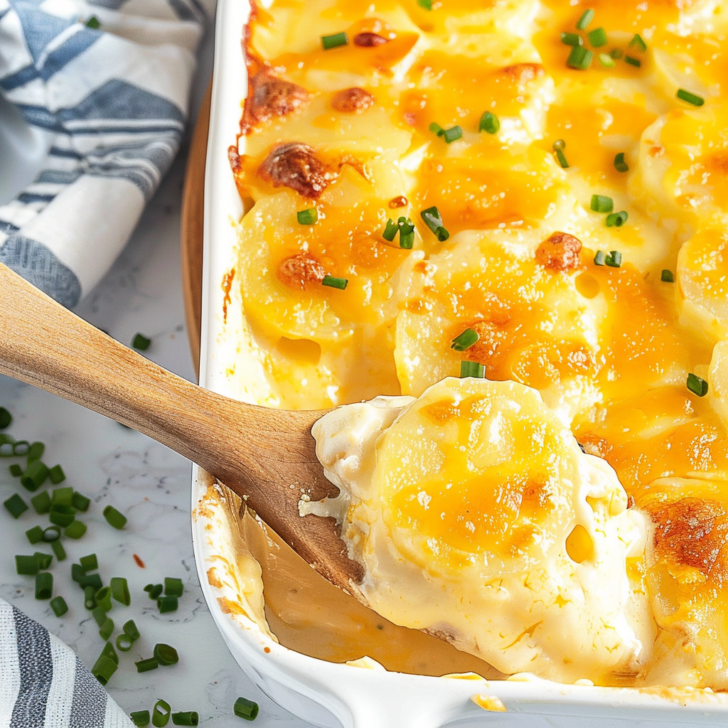 Recipe preparation for CHEESY SCALLOPED POTATOES