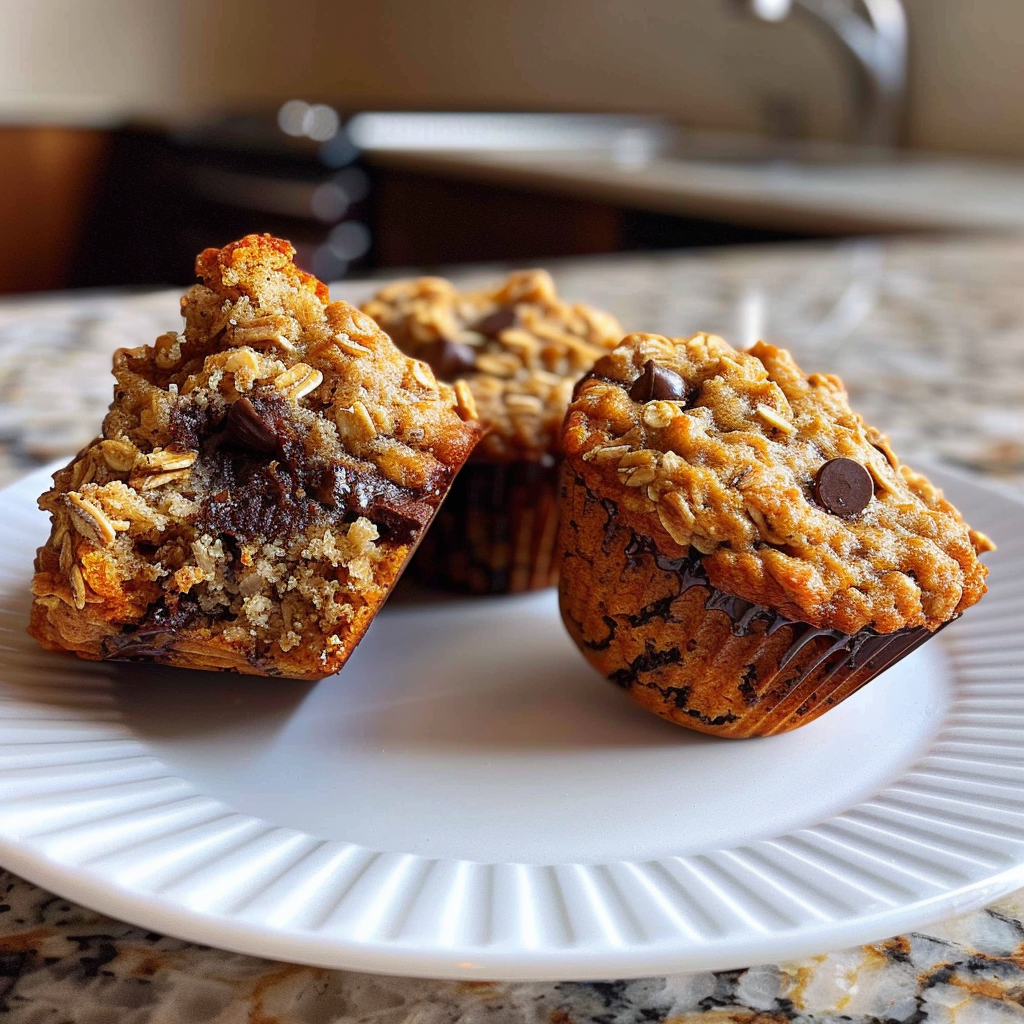 Recipe preparation for Oatmeal Chocolate Chip Breakfast Muffins