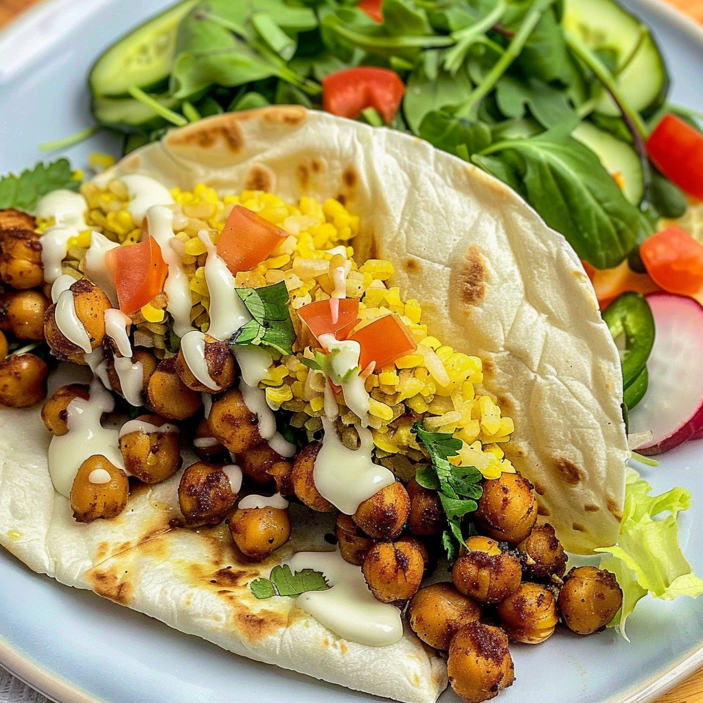 Recipe preparation for Chickpea Shawarma Wraps