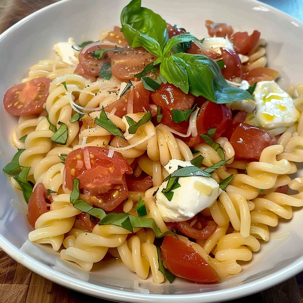 Recipe preparation for Baked Burrata & Cherry Tomato Pasta
