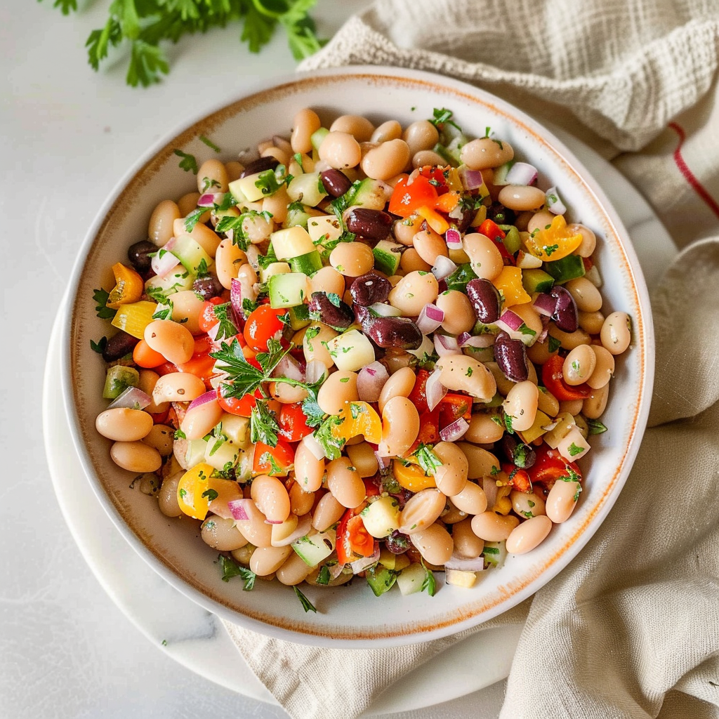 Recipe preparation for Dense Bean Salad