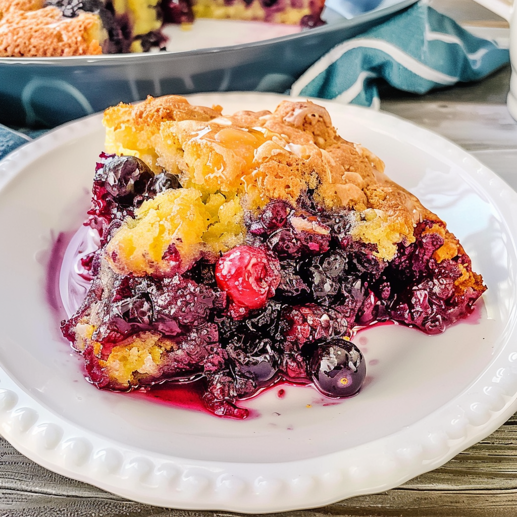 Recipe preparation for Blueberry Lemon Dump Cake
