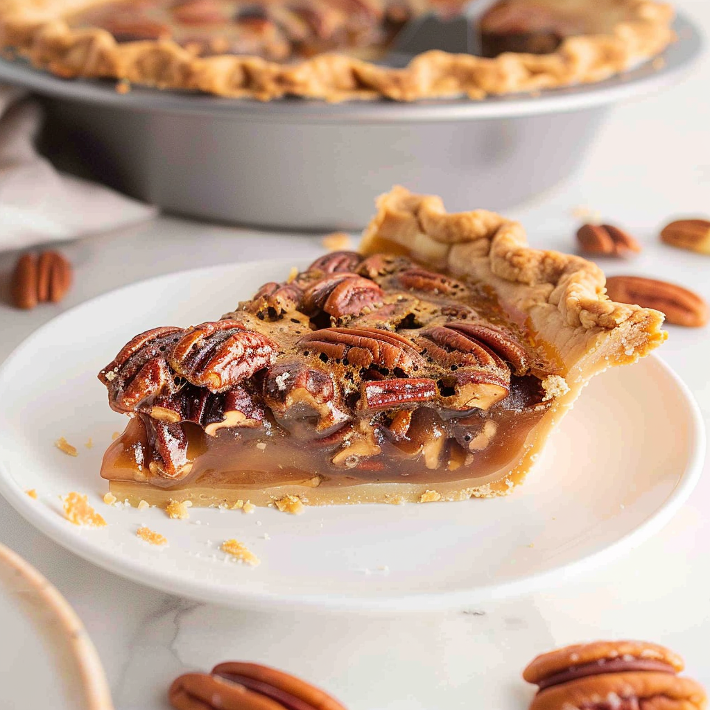 Recipe preparation for Pecan Pie with Maple Bourbon Flavor