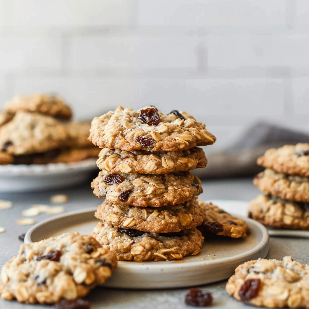Recipe preparation for Chewy Oatmeal Raisin Cookies