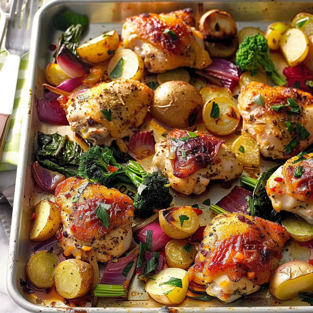 Recipe preparation for Sheet Pan Chicken & Veggies