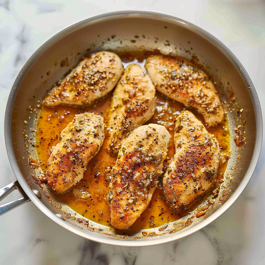 Recipe preparation for One Pan Dinner Garlic Butter Chicken Cutlets