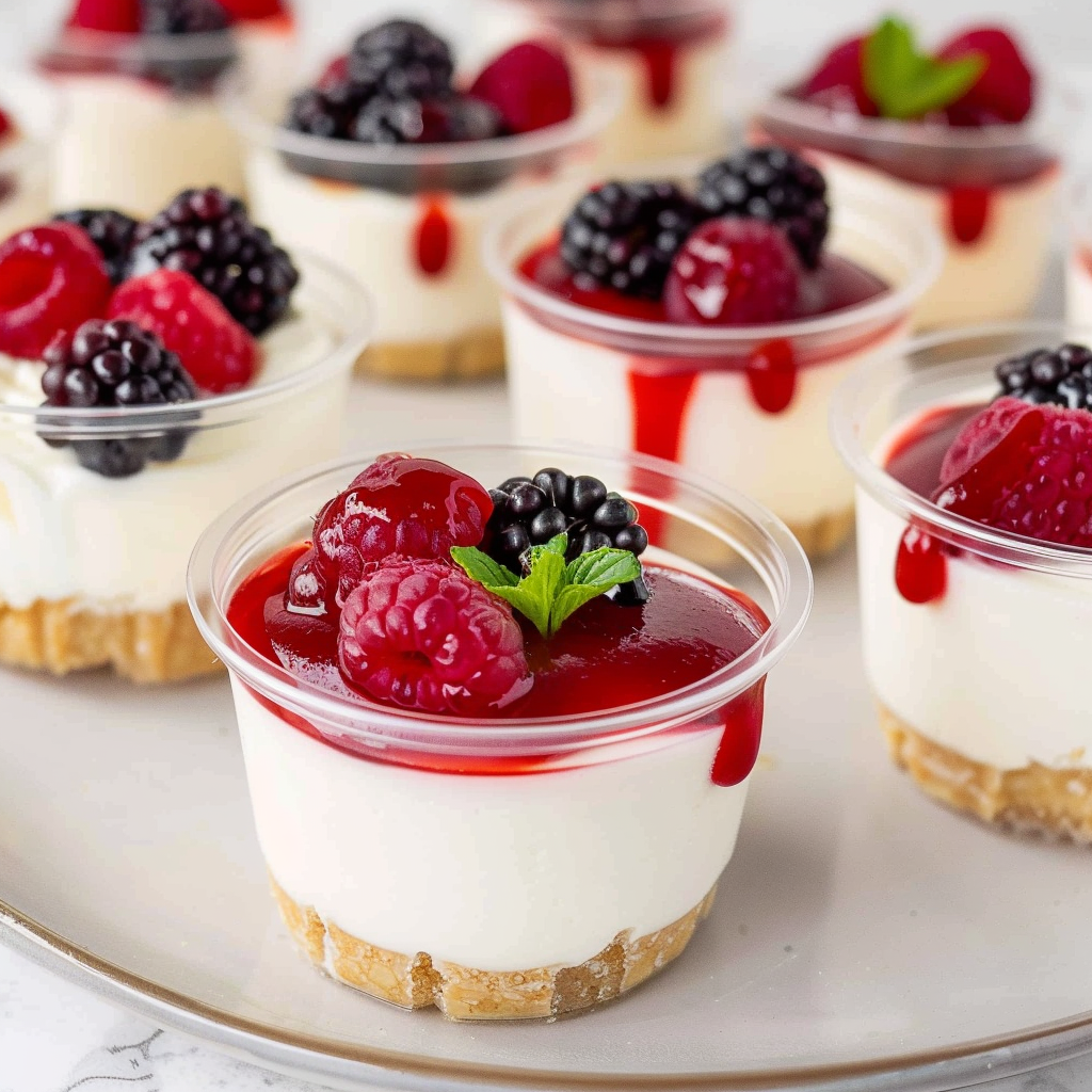 Recipe preparation for Quick No-Bake Cheesecake Cups