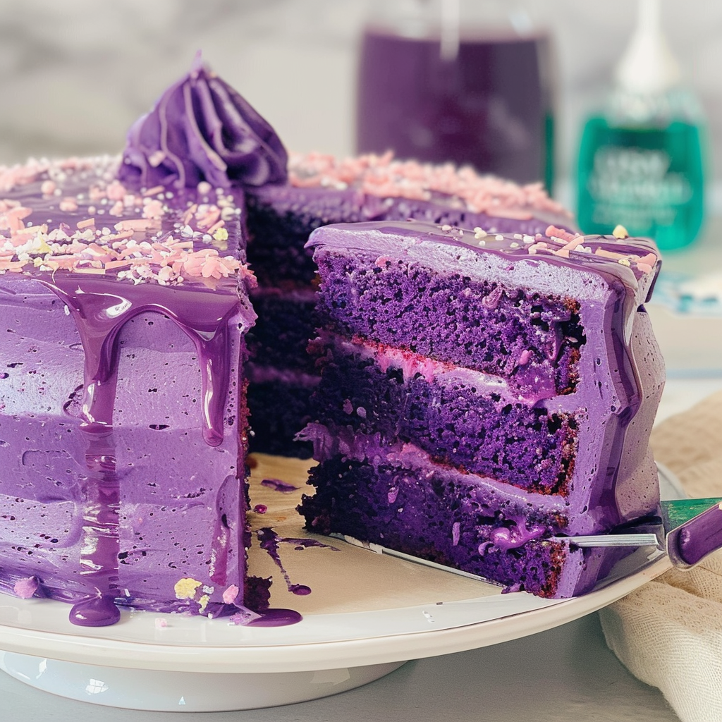 Recipe preparation for Ube Cake