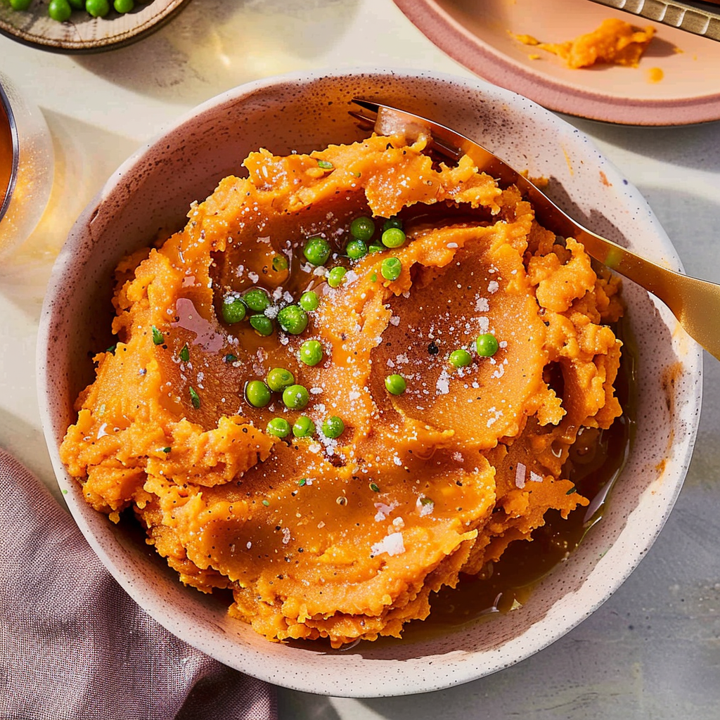 Recipe preparation for Chipotle Smashed Sweet Potatoes