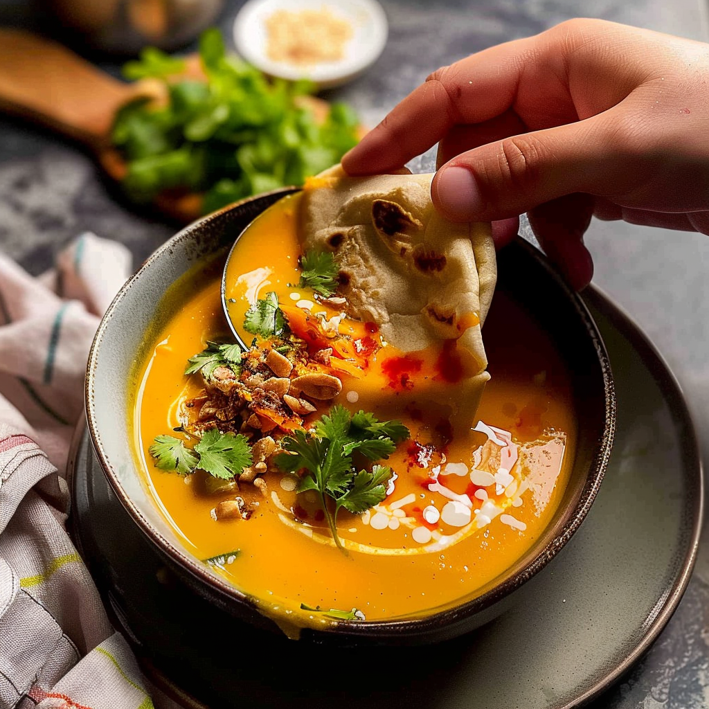 Recipe preparation for Thai-Coconut Pumpkin Soup