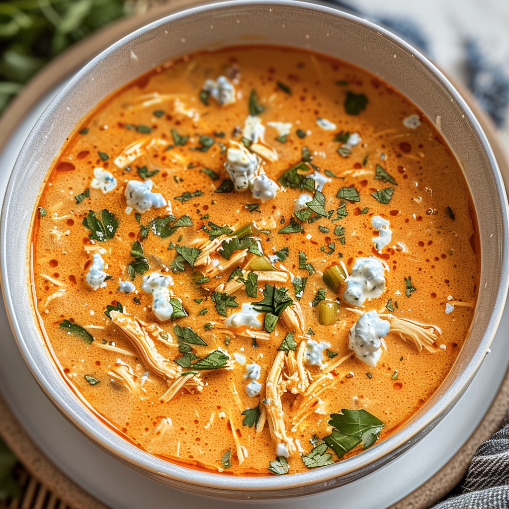 Recipe preparation for Crockpot Buffalo Chicken Soup
