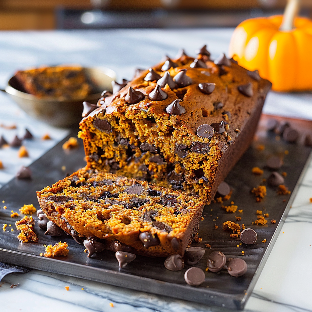 Recipe preparation for Chocolate Chip Pumpkin Bread