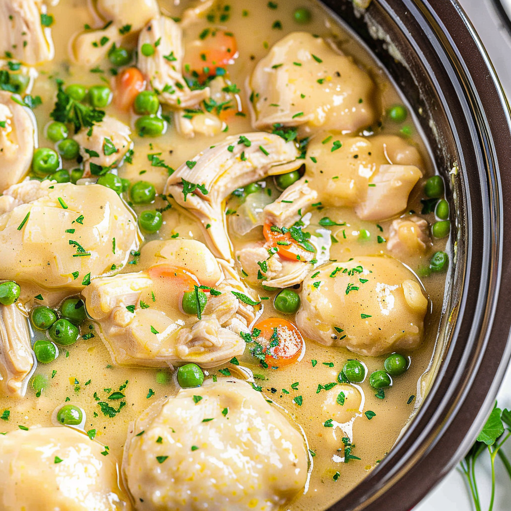 Recipe preparation for Crockpot Chicken and Dumplings