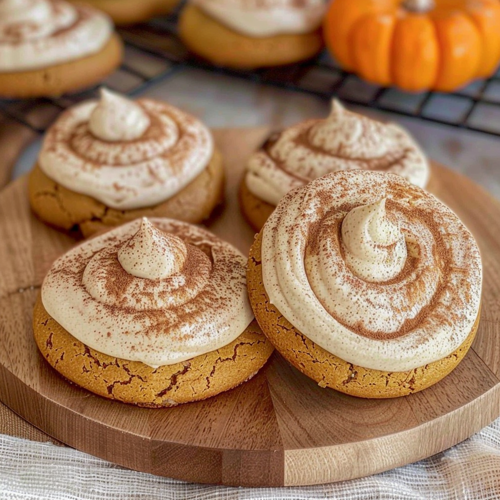 Recipe preparation for Soft Pumpkin Cookies with Cinnamon Frosting