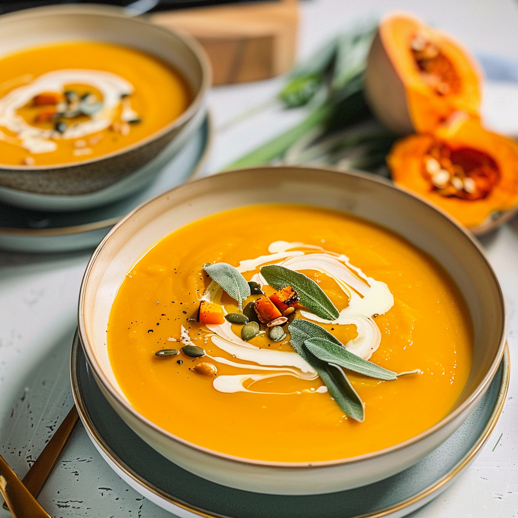 Recipe preparation for Roasted Butternut Squash Soup