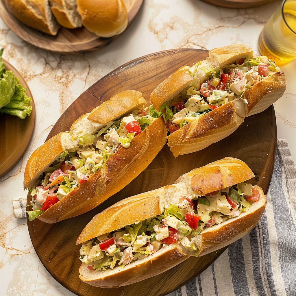 Recipe preparation for Italian Grinder Salad Sandwich