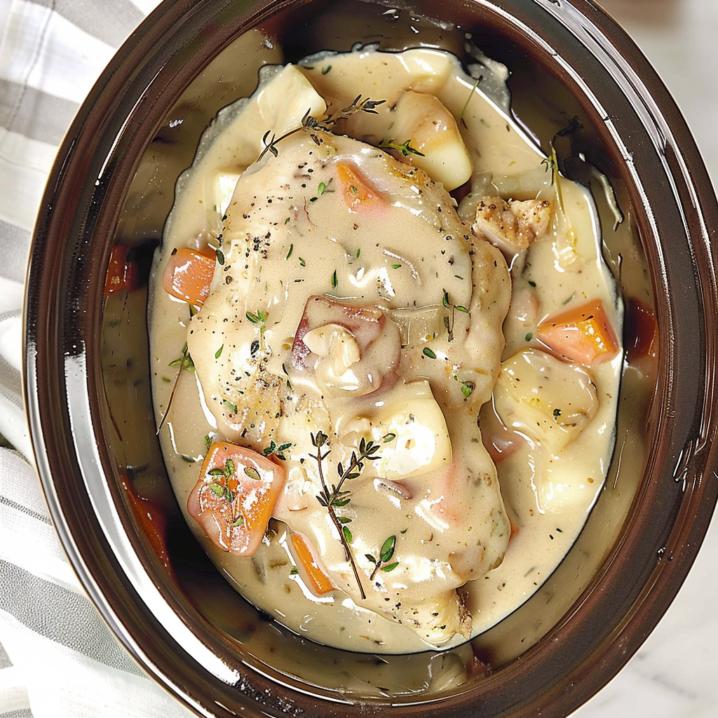 Recipe preparation for Creamy Crock Pot Ranch Chicken