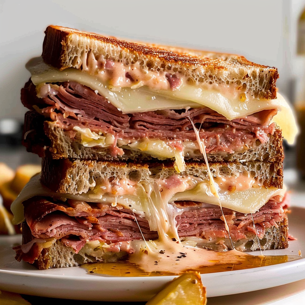 Recipe preparation for Reuben Sandwich
