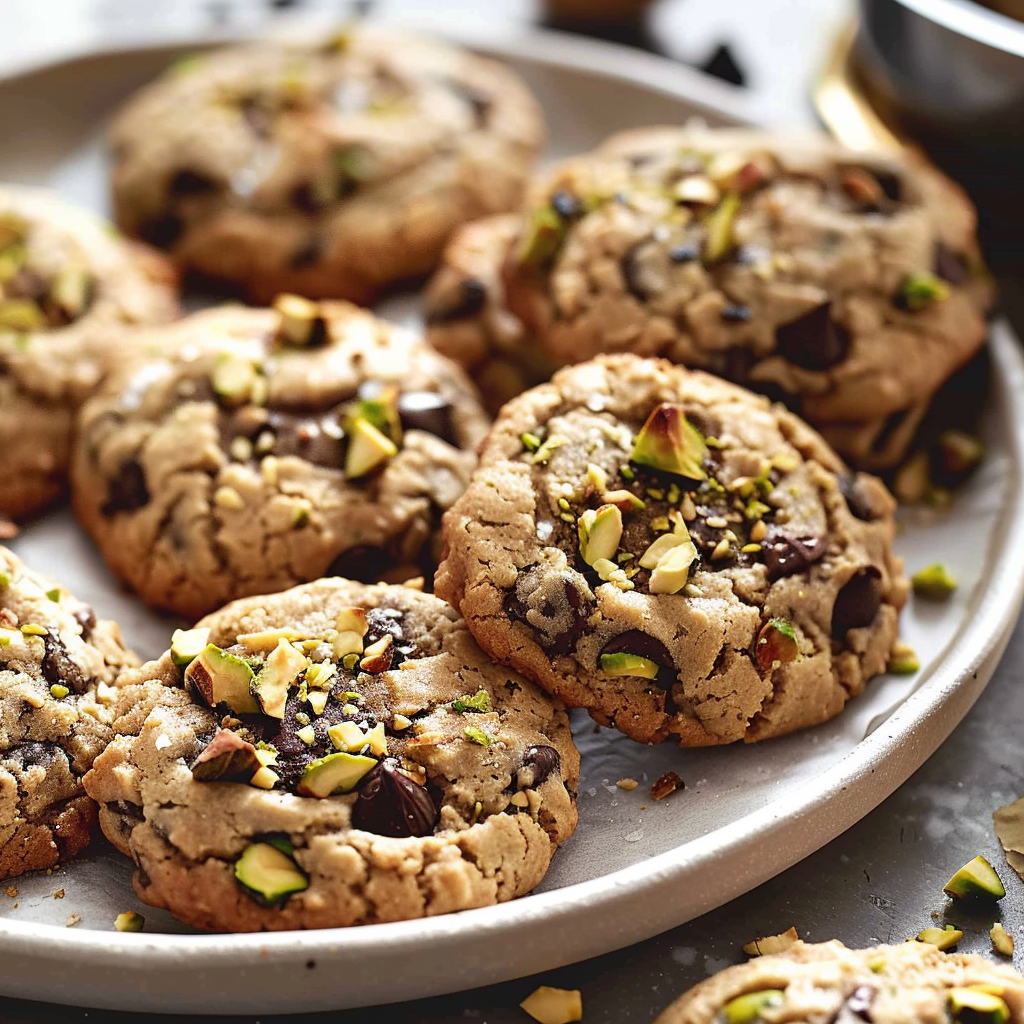 Recipe preparation for Chocolate Chip Pistachio Cookies