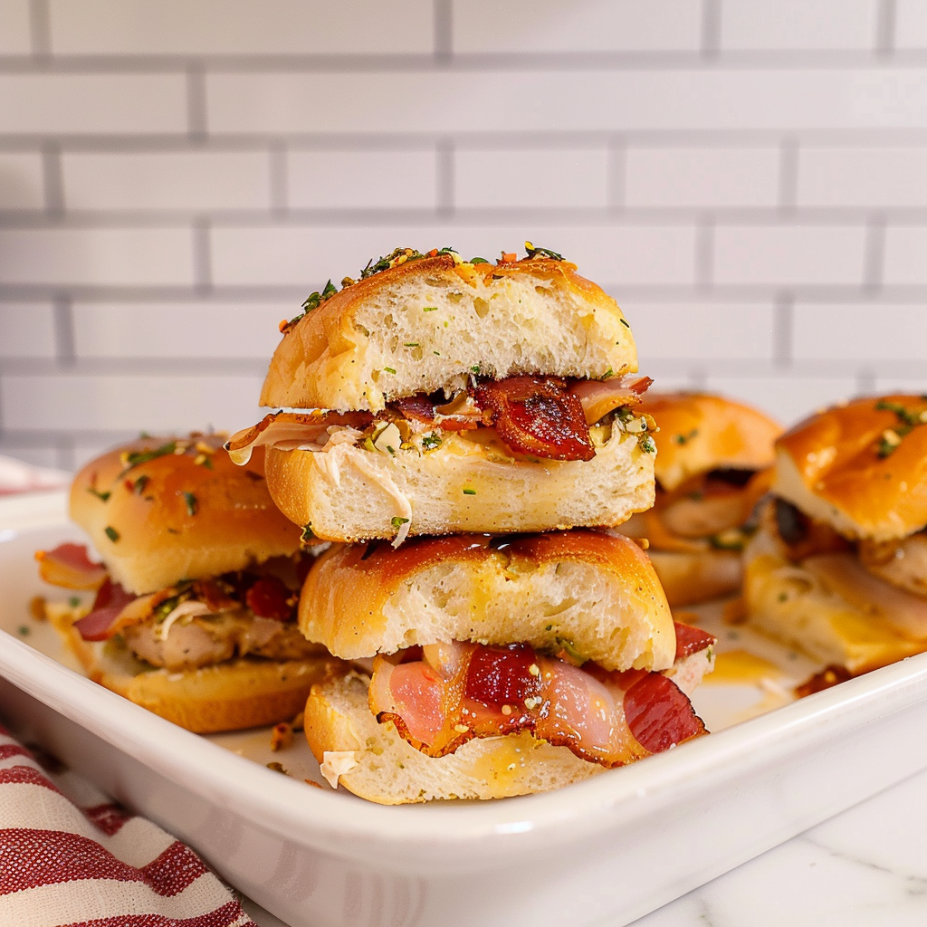 Recipe preparation for Maple Chicken & beef bacon Sliders