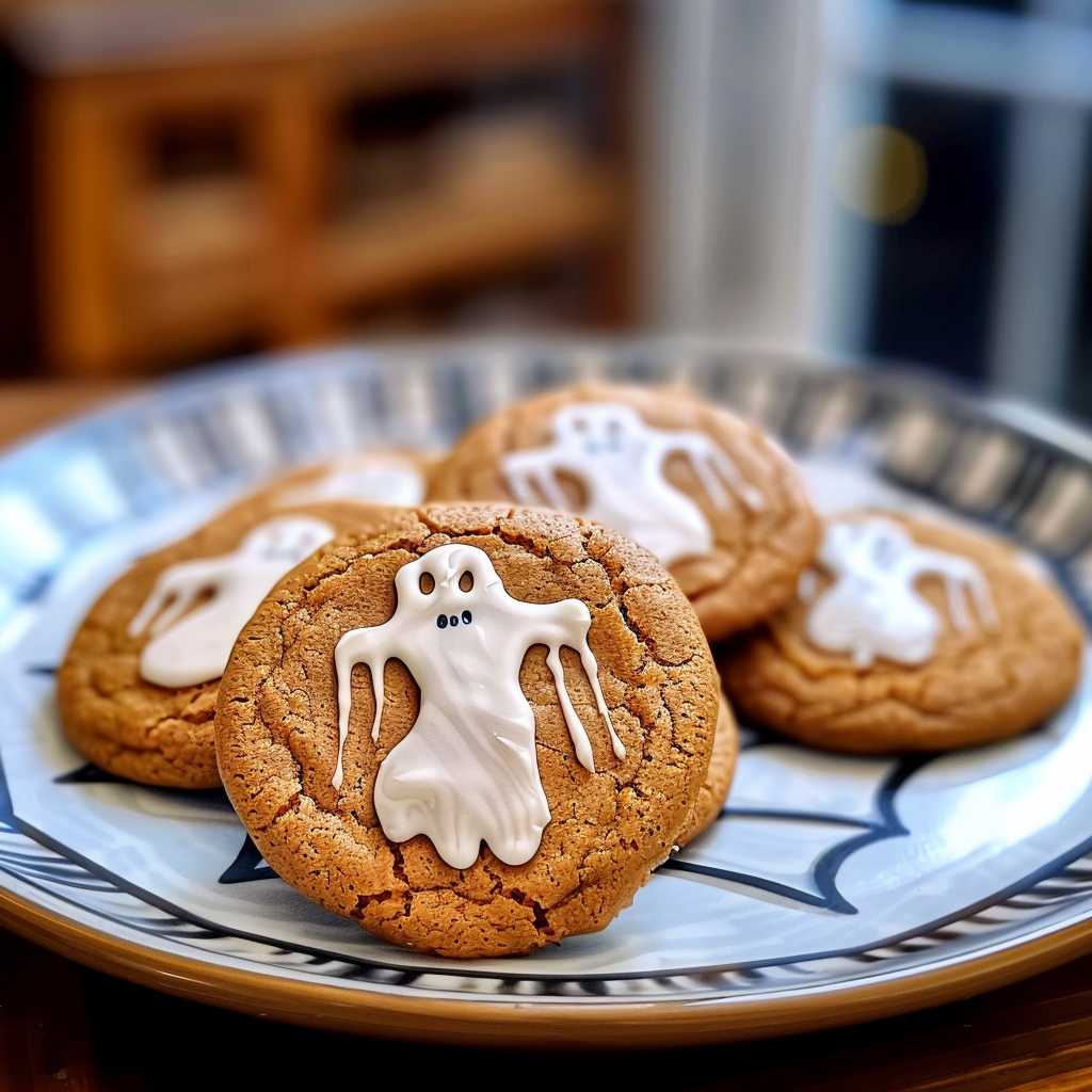 Recipe preparation for Spooky Ghost Brown Butter Pumpkin Cookies